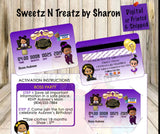 Purple Boss Baby Girl Credit Card Invites Custom Favorz by Sharon