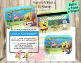 SPONGEBOB Credit Card Invites Custom Favorz by Sharon