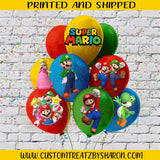 SUPER MARIO BALLOON STICKERS Custom Favorz by Sharon